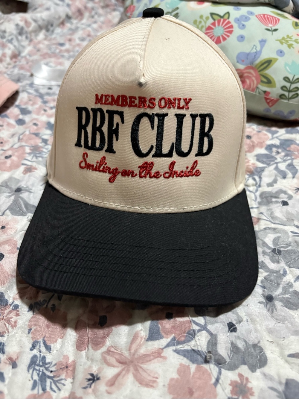 Members Only Two-Tone RBF CLUB Cap - Cream & Black
